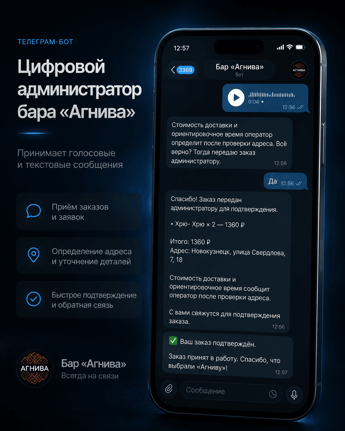 Цифровой администратор бара Агнива