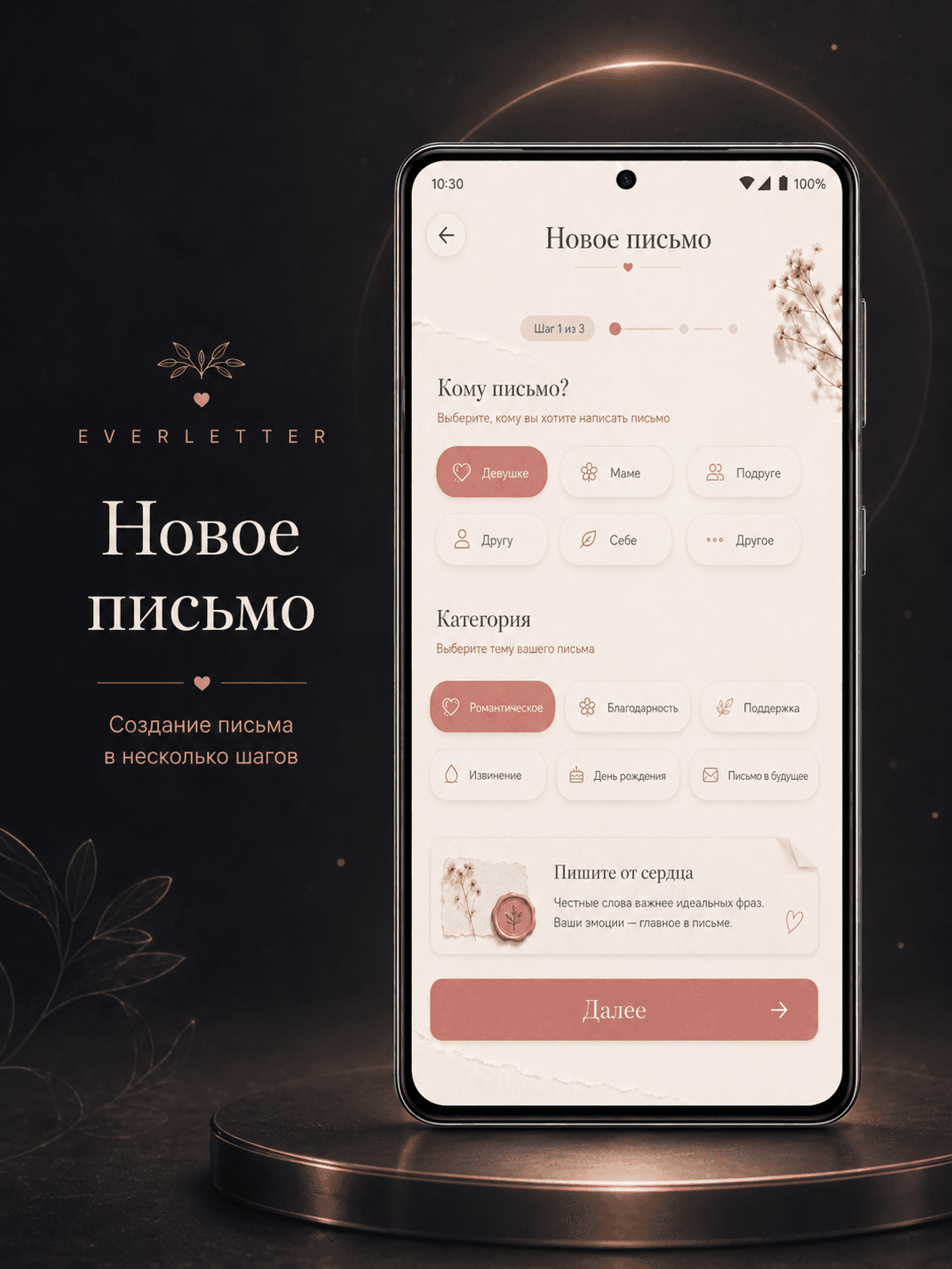 Everletter — создание нового письма
